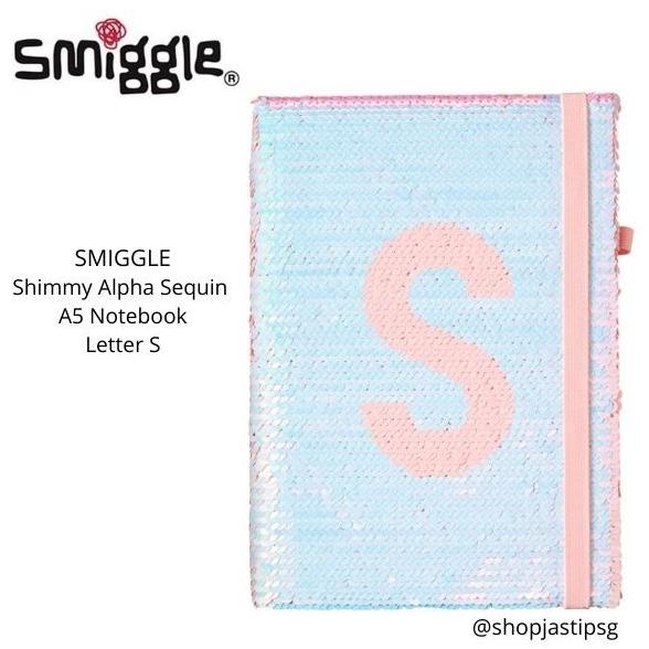 

TERLARIS - Smiggle Shimmy Alpha Sequin A5 Notebook Letter S Buku Tulis Payet Pink