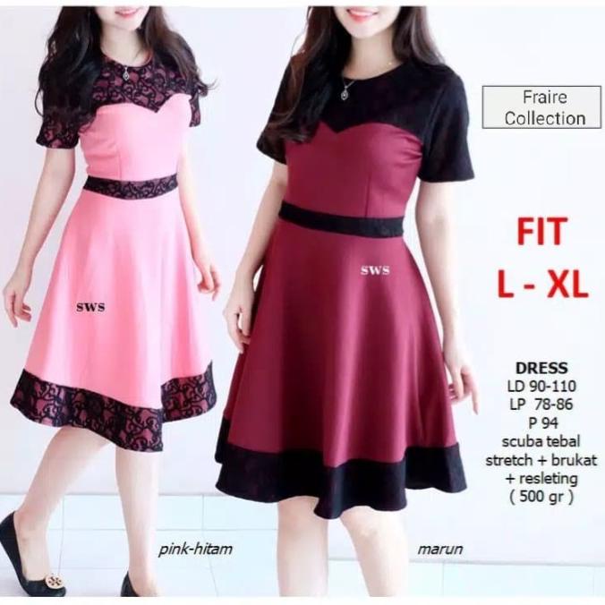 Dress Wanita / Dress Pesta / Vinny Dress / Bahan Scuba Premium Original