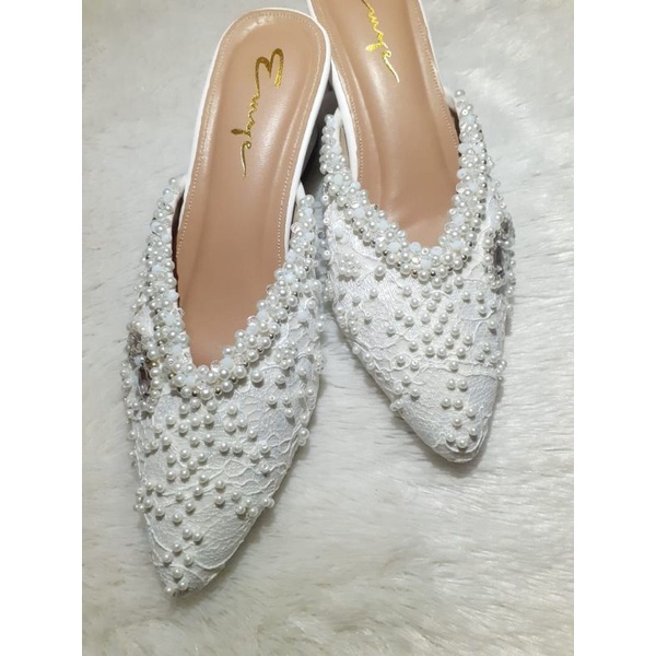 Uli wedding shoes/ murah/ payet/ nikahan/ brukat