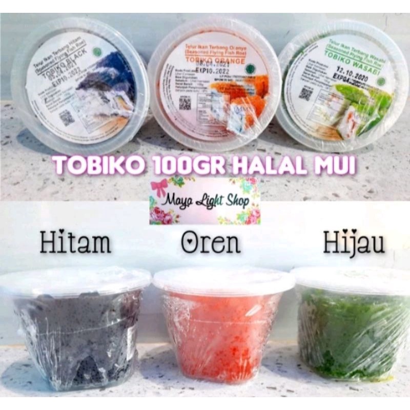 

Tobiko orange hitam hijau cuka sushi kurage wakame idako roefish telur ikan terbang