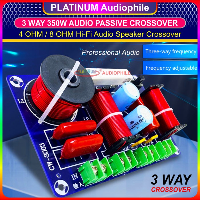 Crossover Pasif 3 Way Passive Speaker Crossover Low Mid High CW-3003