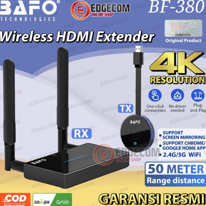 Bafo Bf-380 Hdmi Wireless Presentation 4K Transmitter Receiver 50Meter