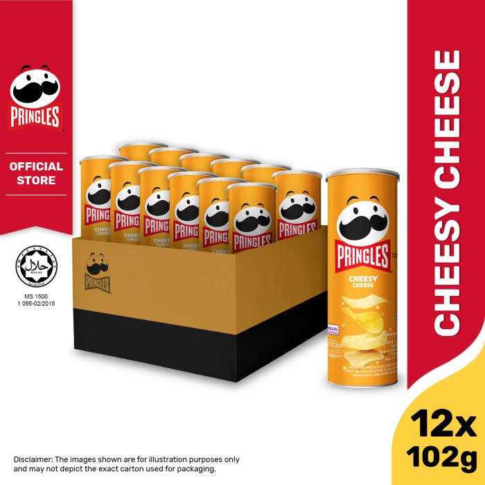 

Keripik - [Carton Deals] Pringles Cheesy Cheese 102Gr Keripik (12 Pcs)