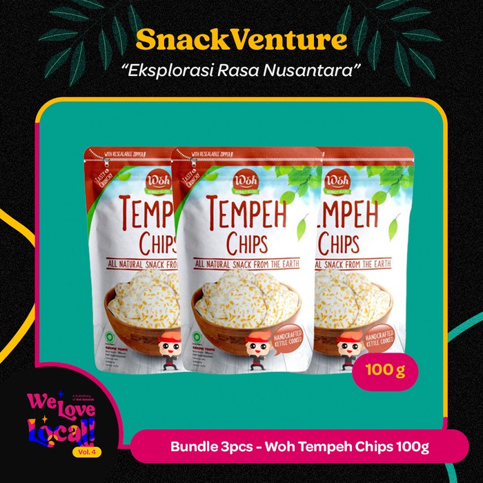 

Keripik - Keripik Tempe Woh Chips 100Gr X 3 Bundle