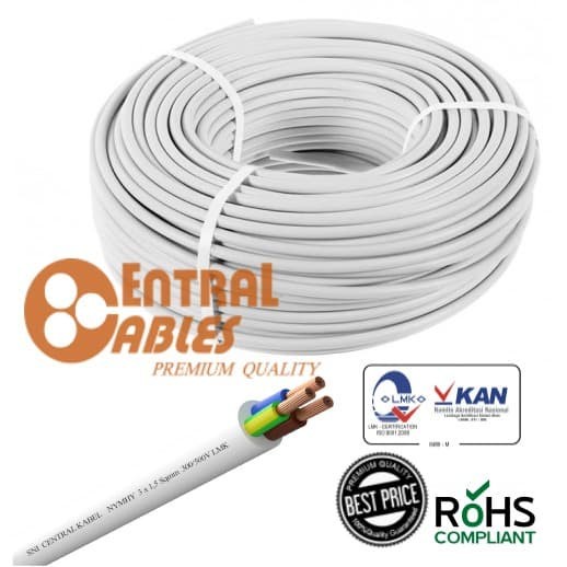 SNI CENTRAL KABEL NYMHY 3x1.5 NYMHY 3x1,5 NYMHY 3 x 1.5 Potongan 500V