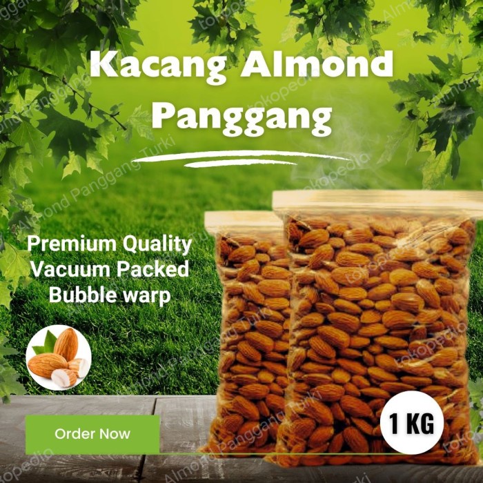 

Kacang - Kacang Almond Panggang 1 Kg / Almond Panggang / Roasted Almond /