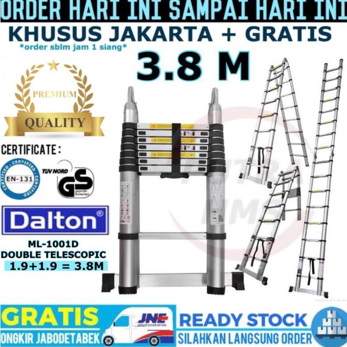 Tangga Dalton 1001D Telescopic Teleskopik Termurah Free Ongkir
