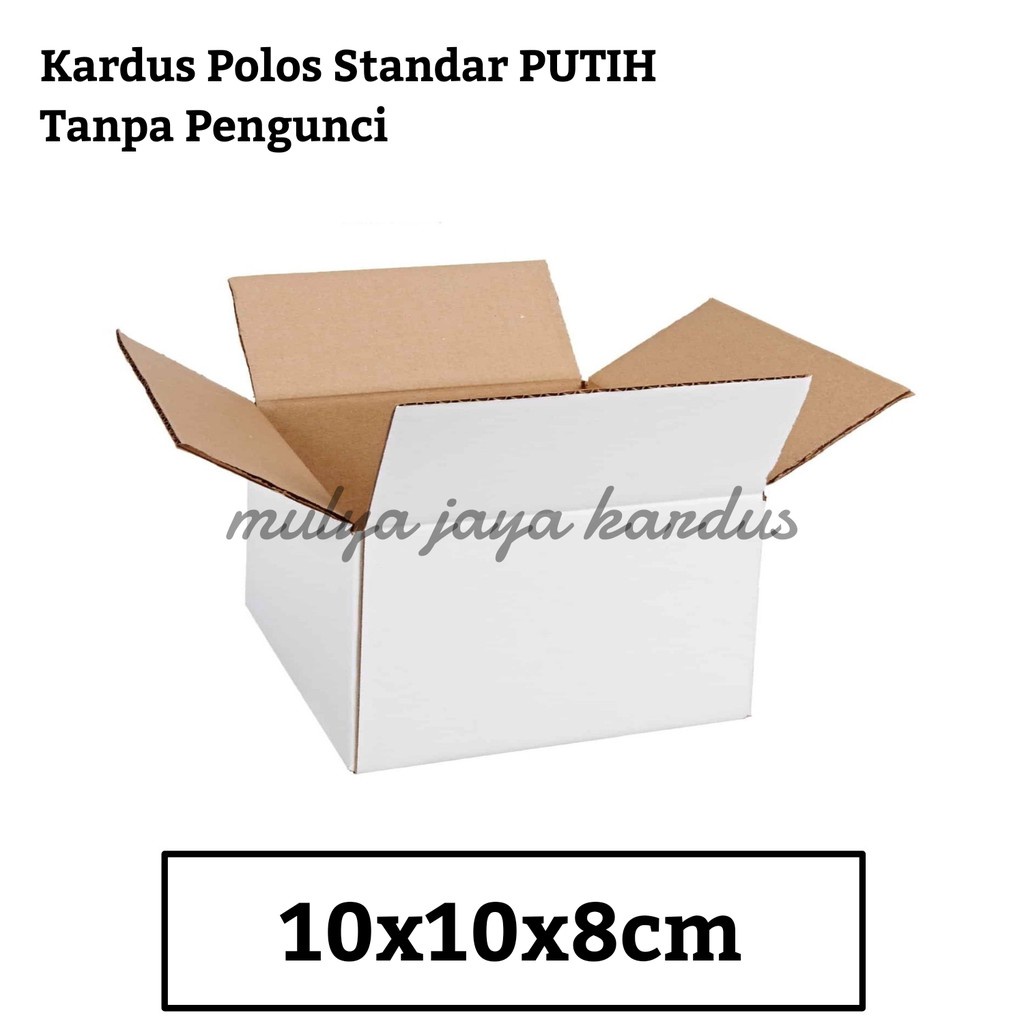 

(ST-2) Kardus Karton Polos PUTIH Packing Box Kotak Aksesoris Souvenir Elektronik 10x10x8 cm