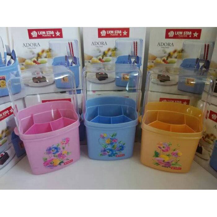 Tempat Sendok Garpu Lion Star Kotak Sendok Lionstar Adora + Tutup Bening
