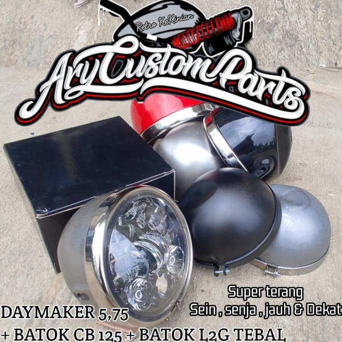 lampu daymaker 16 led 5.75 inch dot sae japstyle bober caferacer cb100