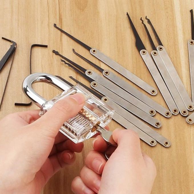 15pcs Lock Pick Locksmith Tools Alat Pembuka Gembok Kunci