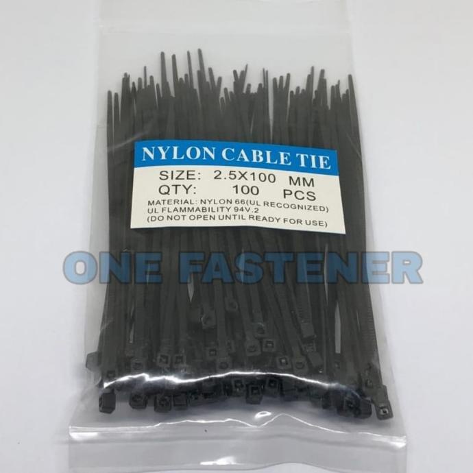 

TERLARIS Kabel Ties Cable Tie Kabel Tie 2.5X100 mm HITAM 100pc