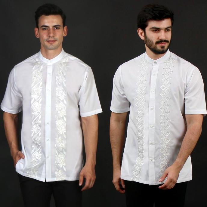 Casella Baju Koko Pria Lengan Pendek | Baju Koko Putih Lengan Pendek