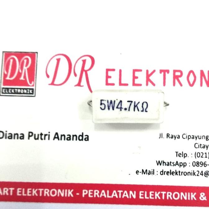 Update Resistor tahanan 5w 4k7 4,7kohm 4,7 kilo 5watt 5 watt ohm 4.7kilo 4.7 dre3 Kualitas Baik