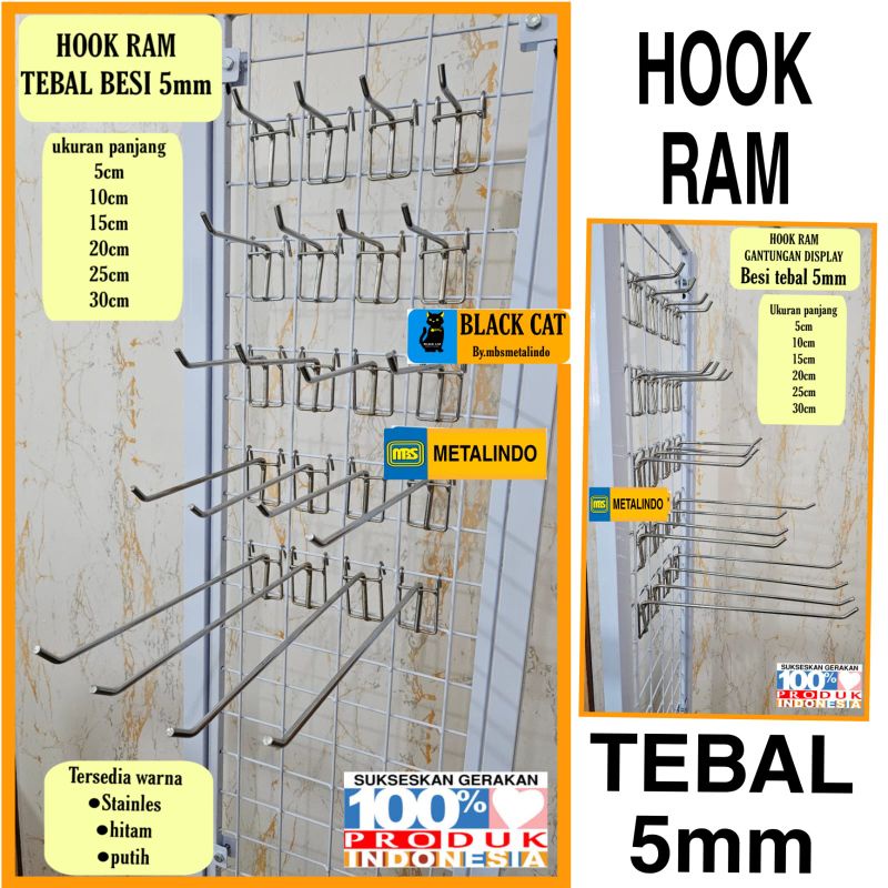 Cantolan Hook ram Display gantungan kawat display tebal 5mm