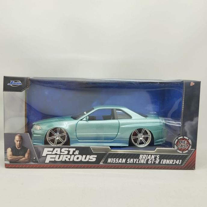 JADA 1/24 BRIAN'S NISSAN SKYLINE GT-R (BNR34) - 32608 Terbaru