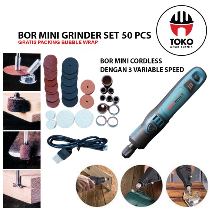 Cordless Mini Grinder Tuner Fullset / Mini Grinder Ukir Multifungsi