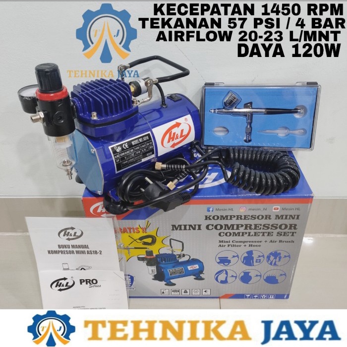{GrandShop} Kompresor Mini Set  Air Brush Cat HL Mini Compressor Complete Set Berkualitas