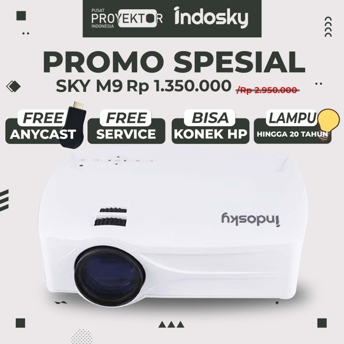 [PROMO SPECIAL] PROYEKTOR INDOSKY M9 PROYEKTOR PORTABLE