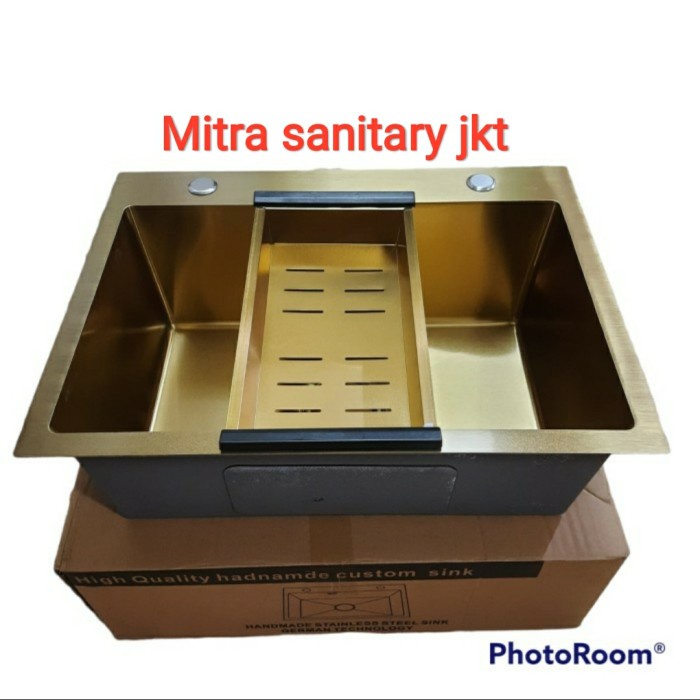 [Baru] Bak Cuci Piring 1 Lubang Gold 6045 /Sink Cuci Piring Ukuran 60×45Cm Diskon