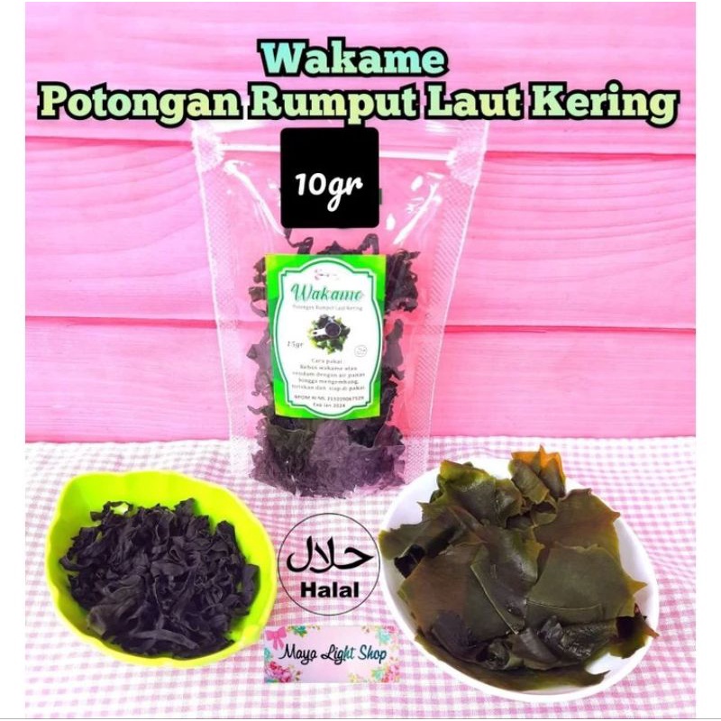 

Wakame 10gr 5gr sup rumput laut nori kering cutting seaweed murah sup miso soup