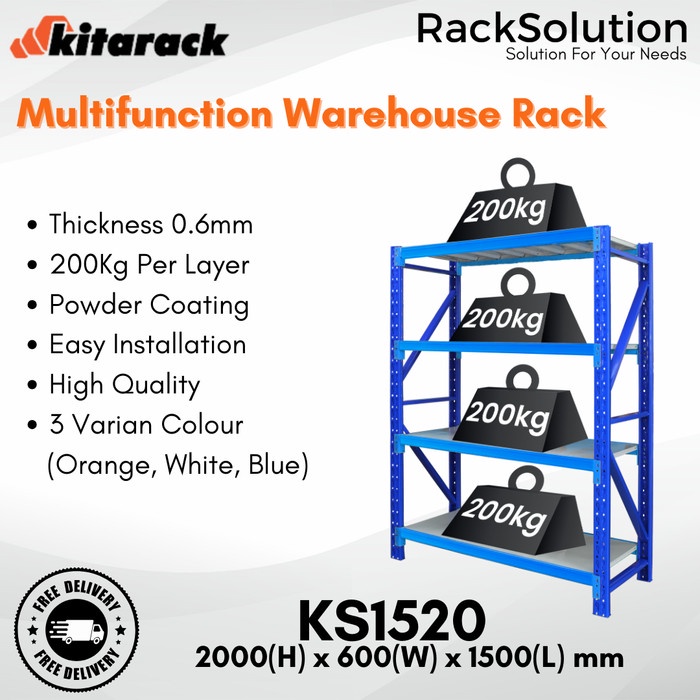 

Promo Kitarack Ks1520 Starter Rack Gudang 2 Meter 4 Layer Panjang 1.5 Meter