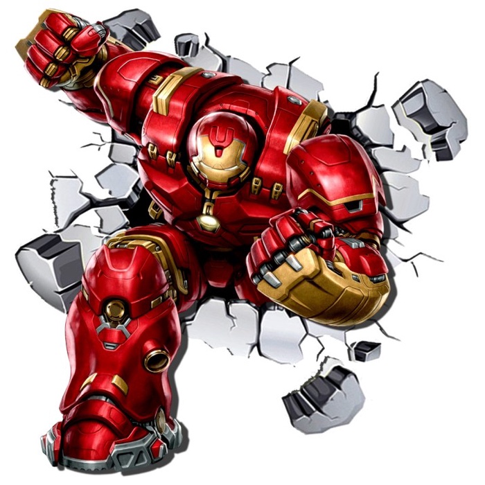 Emmir Stiker Dinding Wall Sticker 3D Hulkbuster Superhero Marvel