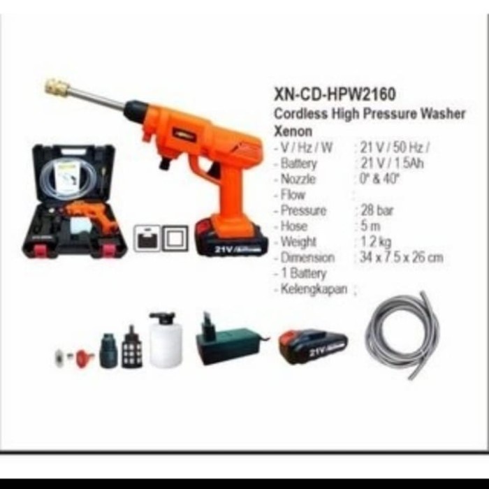 Xenon Hpw2160. Cordless High Pressure Washer /Jet Cleaner Battry.