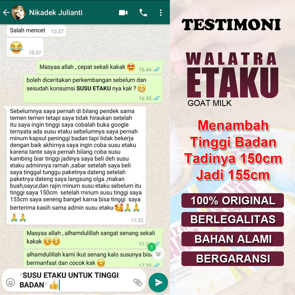 

Susu Bubuk Kambing Etawa - Etaku / Etawaku Susu Kambing Etawa Plus Ekstrak Ikan Gabus
