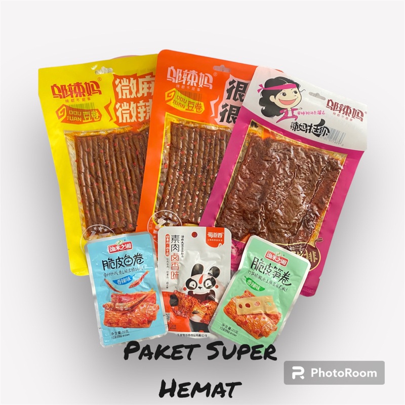 

Paket Combo Hemat 6 Rasa Wulama Latiao/Latiao Halal /Sna Latiao China Vegetarian Meat