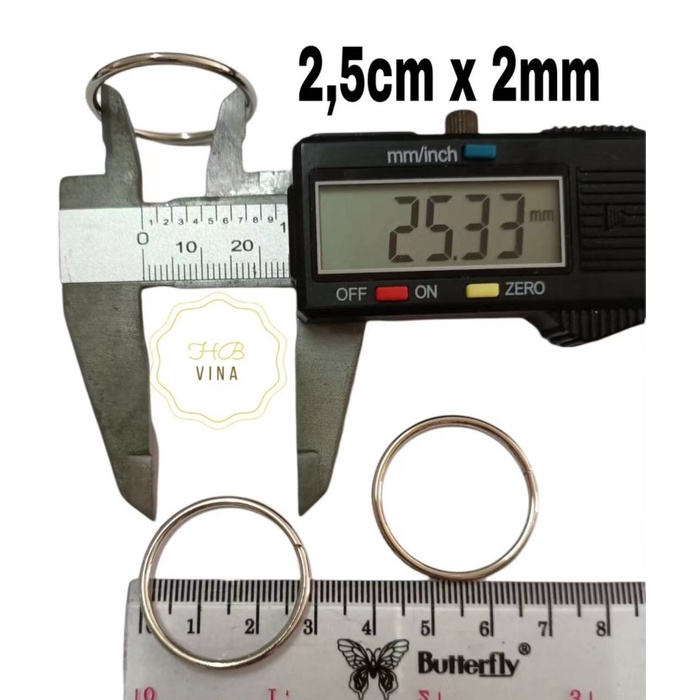 

ring bulat / ring tas ukuran 2,5cm tipis nikel/144pcs