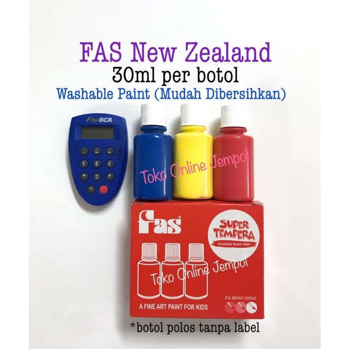 

MINI 30ml Washable Paint 3 Warna FAS finger cat mudah bersih ATK1127FS