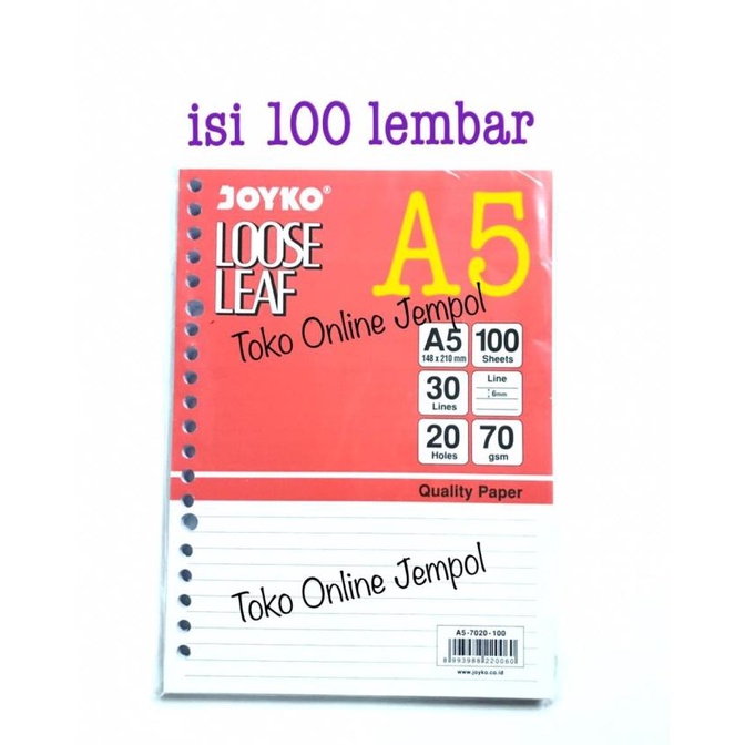 

A5 100 lbr Kertas File JOYKO A5-7020-100 paper loose leaf ATK1144JY