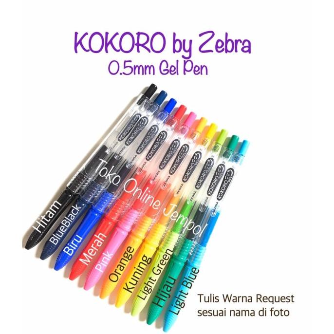 

ATK0807KR Zebra KOKORO Gel Pen Pulpen 0.5 mm Balpoint Pena Ballpoint