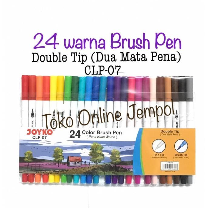 

24 Brush Pen Dual Tip Joyko CLP-07 Pena Kuas spidol Warna ATK1034JY
