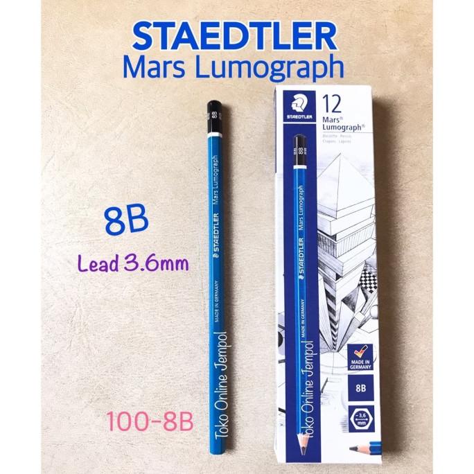 

ATK0718ST biru 8B Mars Lumograph 100-8B 103999 Pensil Staedtler Sketch