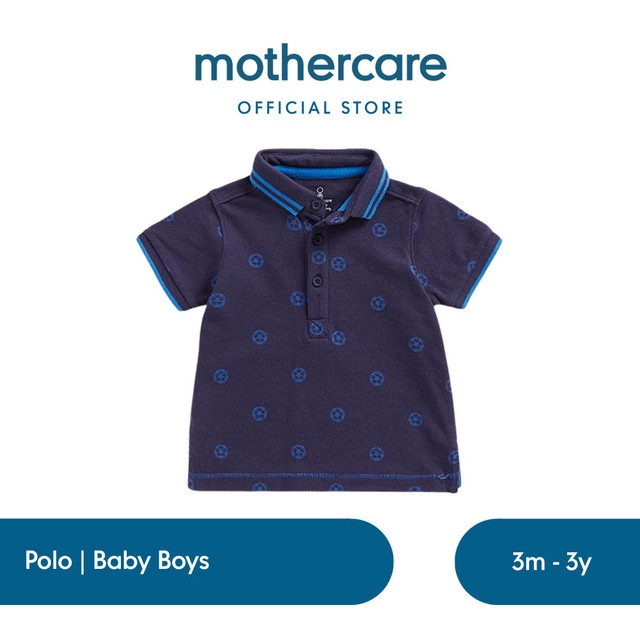 Mothercare Navy Sporty Polo Shirt - Kaos Polo Bayi Laki-laki (Biru)