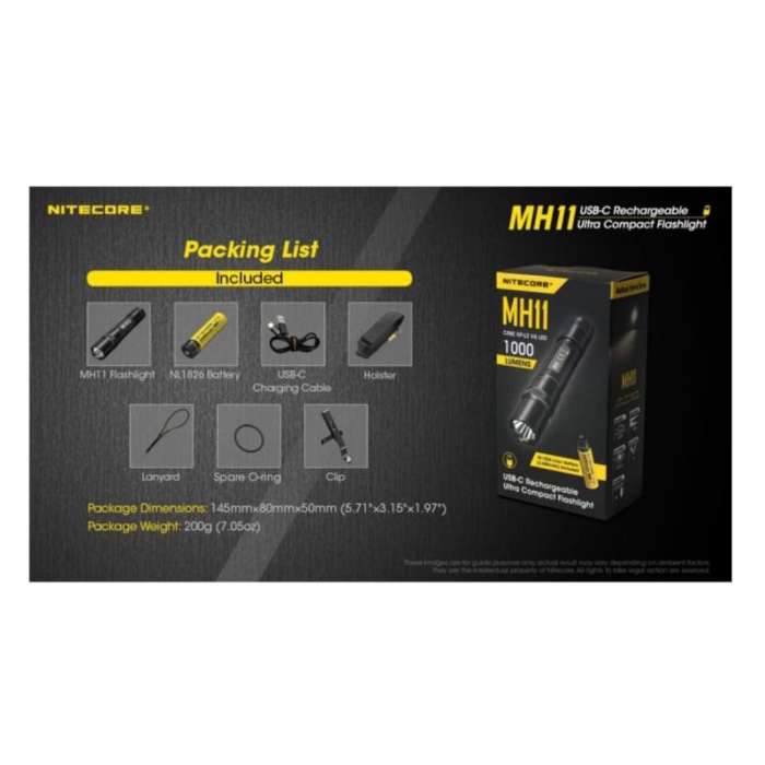 ✨Original Senter Nitecore Mh11 1000 Lumens Diskon