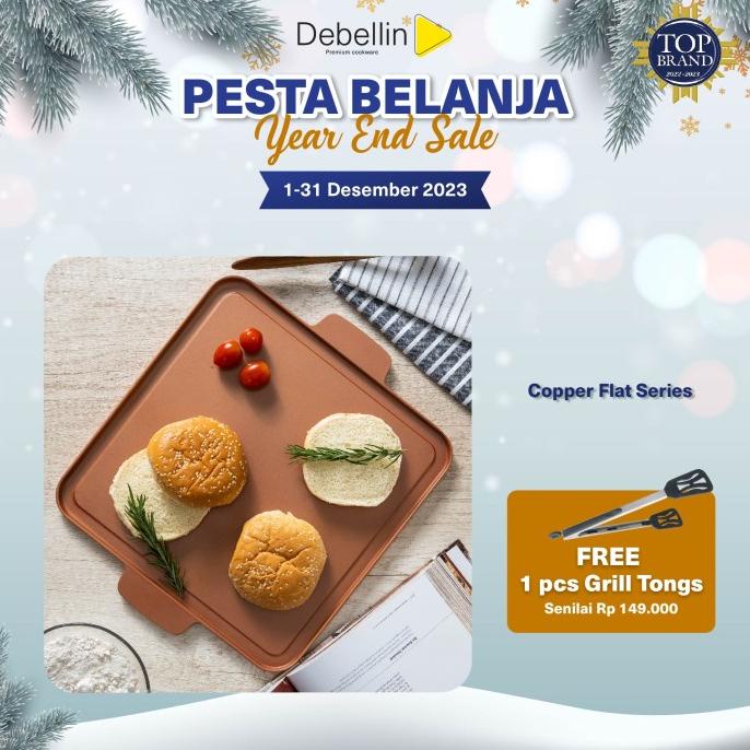 Debellin Copper Grill Flat Series Anti Lengket Atau Pemanggang BBQ