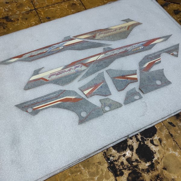 Part Stiker Stripping striping decal graphic Honda Supra X 125 D 125D PGM FI 2006 2007 Ori original