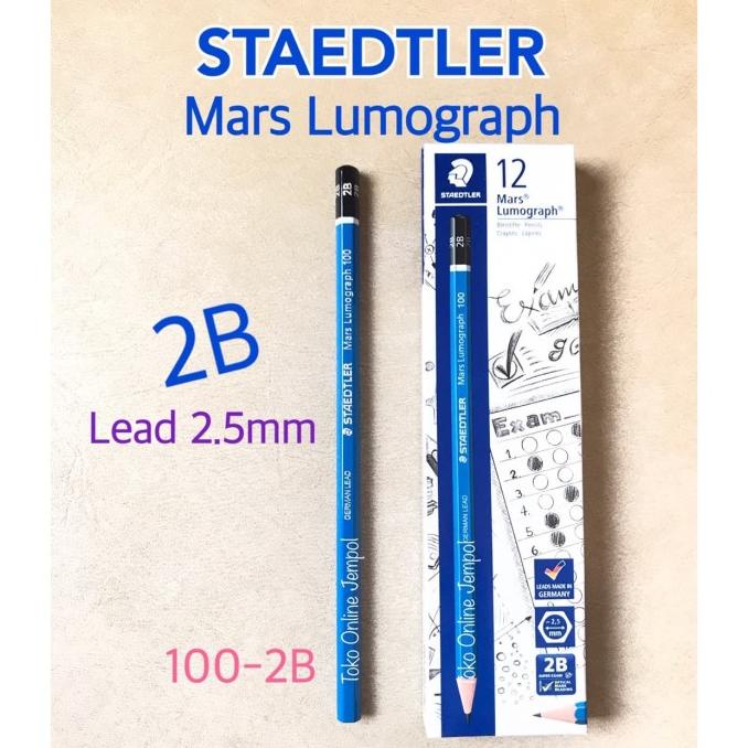 

ATK0712ST biru 2B Mars Lumograph 100-2B 104118 Pensil Staedtler Sketch