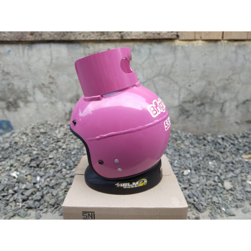 Helm Gas Lpg - Helm Unik Tabung Gas - Helm Lucu - Retro Helm Ringan - Include Kaca - Sni