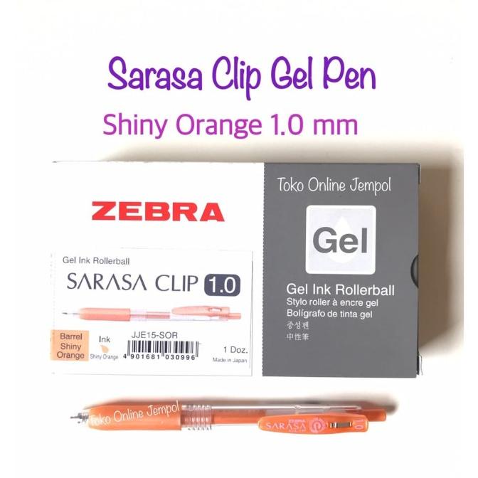 

Pulpen Zebra Sarasa 1.0 SHINY ORANGE JJE15-SOR Gel Pen Clip ATK0818SR