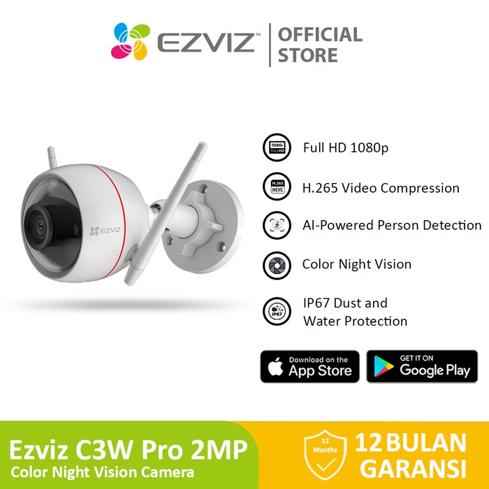 Terbaru Ezviz C3W Pro 2Mp Smart Home Ip Camera Outdoor Cctv