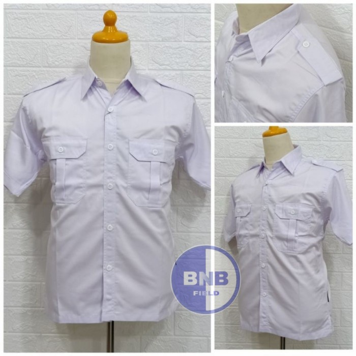 Kemeja Seragam Putih Pns Pdh Pdl Kantong 2 Best Quality Bahan Drill.