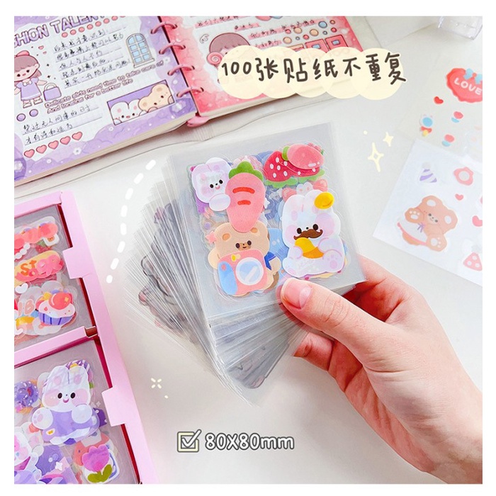 

A345 - Stiker Viral Korea 100 Lembar Momo Aesthetic Sticker Waterproof