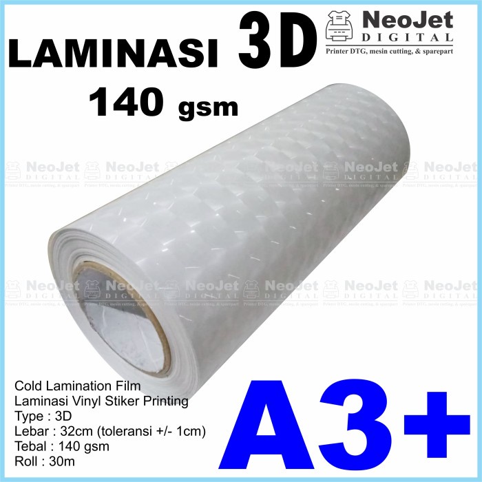 

Promo Laminasi 3D Dingin Laminating Tiga Dimensi Hologram A3+ 140Gsm 30M