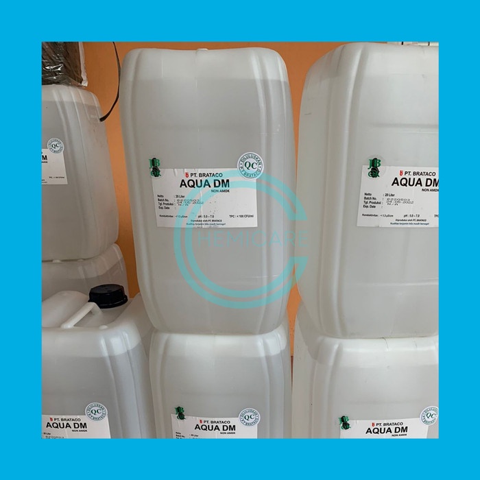 Ready Aqua DM / Aqua Demin / Aqua Demineralisasi / Aquadest / Brataco / 20L