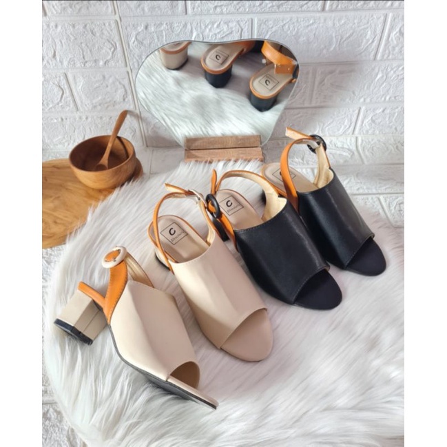 Sandal Wanita / Shoes /Wedges /Sandal High Heels Hak Tahu 5Cm Motif Pump Sepatu Sandal Wanita