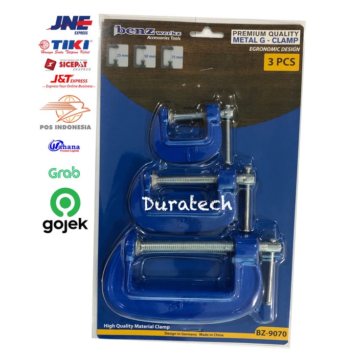 Promo Klem C Set 3Pcs Penjepit - Catok Kayu - Clamp G Set Benz Werkz Terbaik